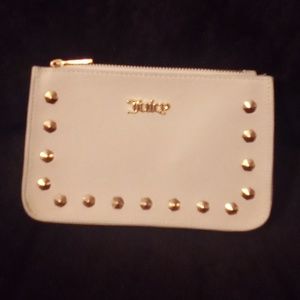 Juicy couture cream and gold studded belt bag waist purse faux leather